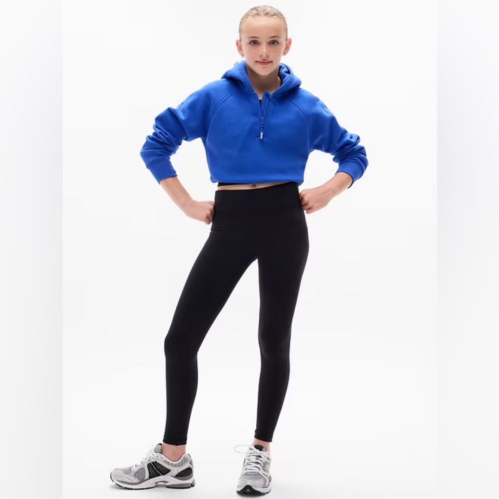 Athleta Girls Black High Rise Powervita Chit Chat Tight Leggings